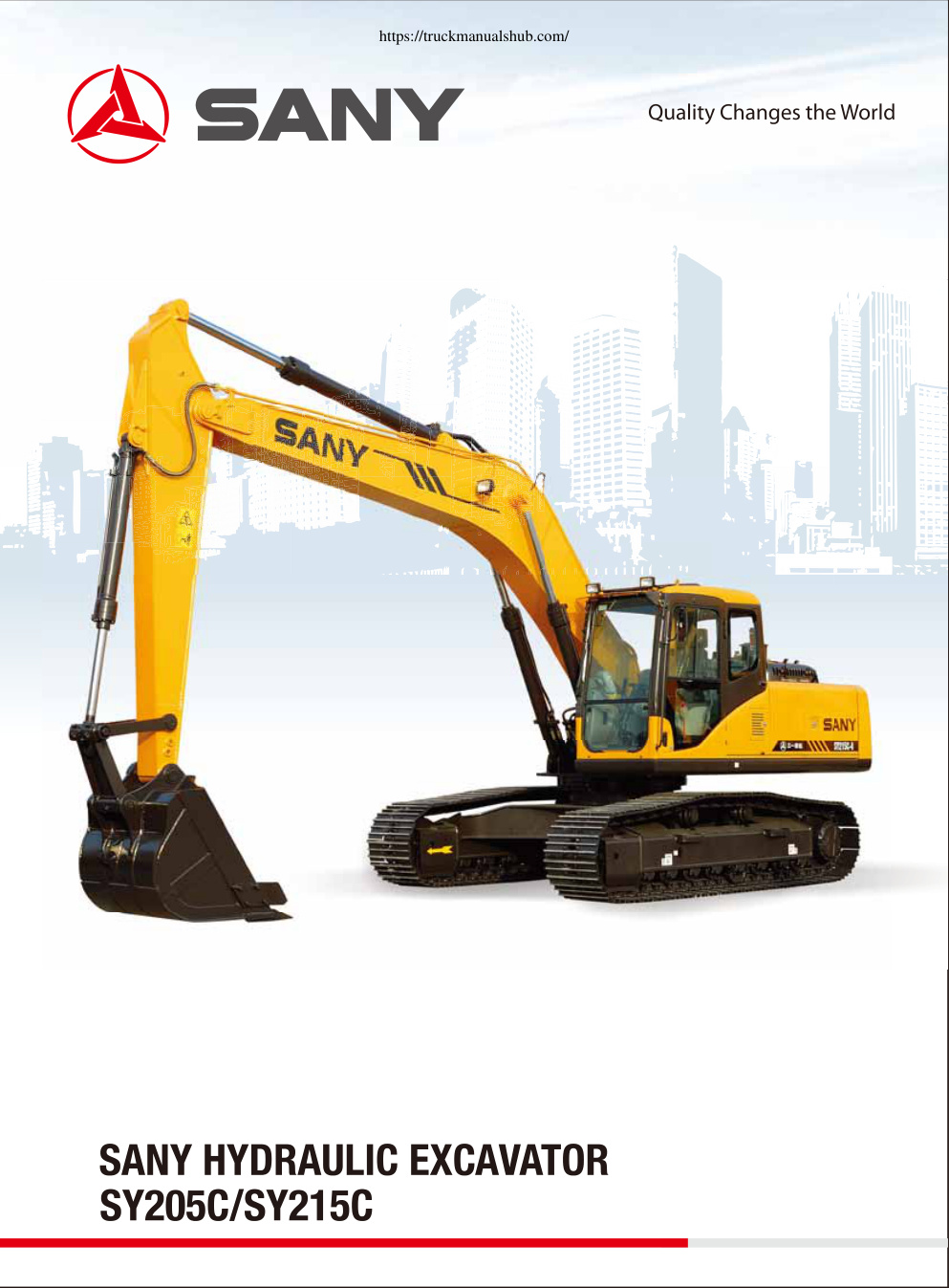 Première page de Sany Excavators SY205C SY215C