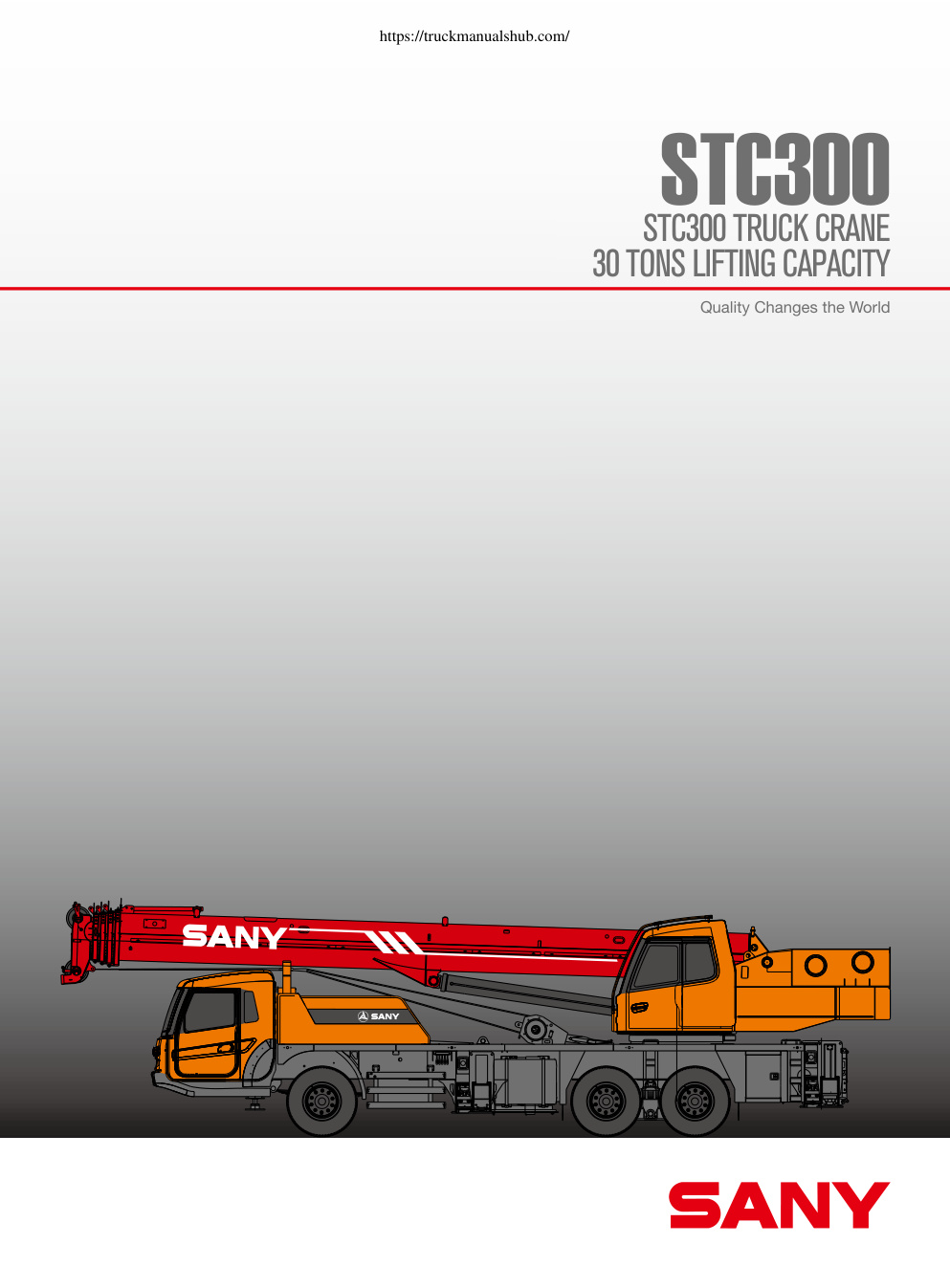 Première page de Sany STC300 Truck Crane Technical Specifications Load Chart