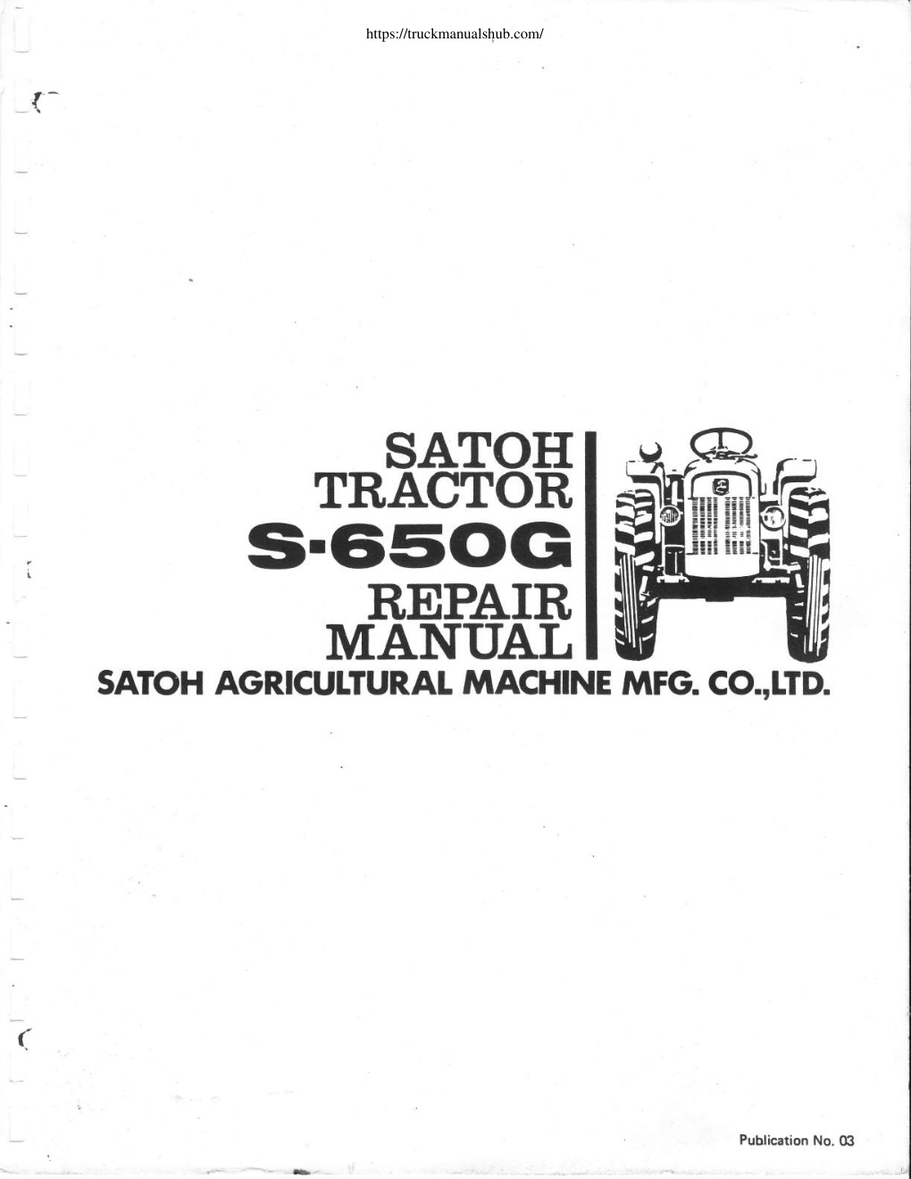 Première page de Satoh S 650G Tractor Service Repair Manual