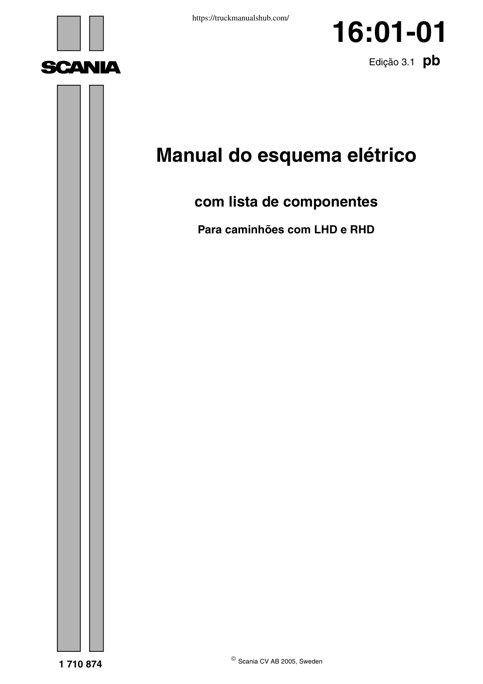 Première page de Scania Manual de esquema elétrico