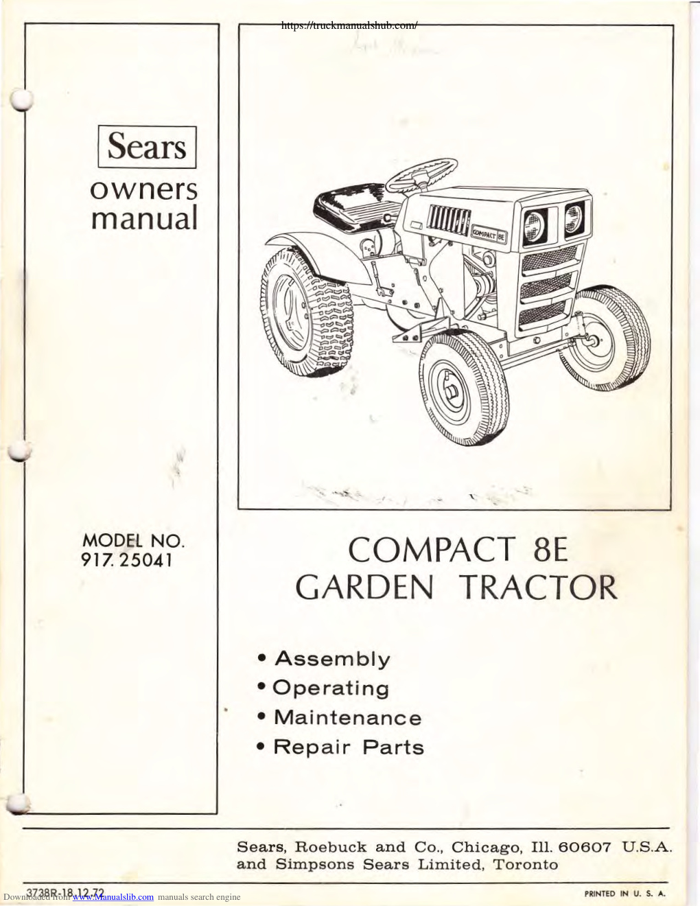 Première page de Sears 917 25041 Owner s Manual