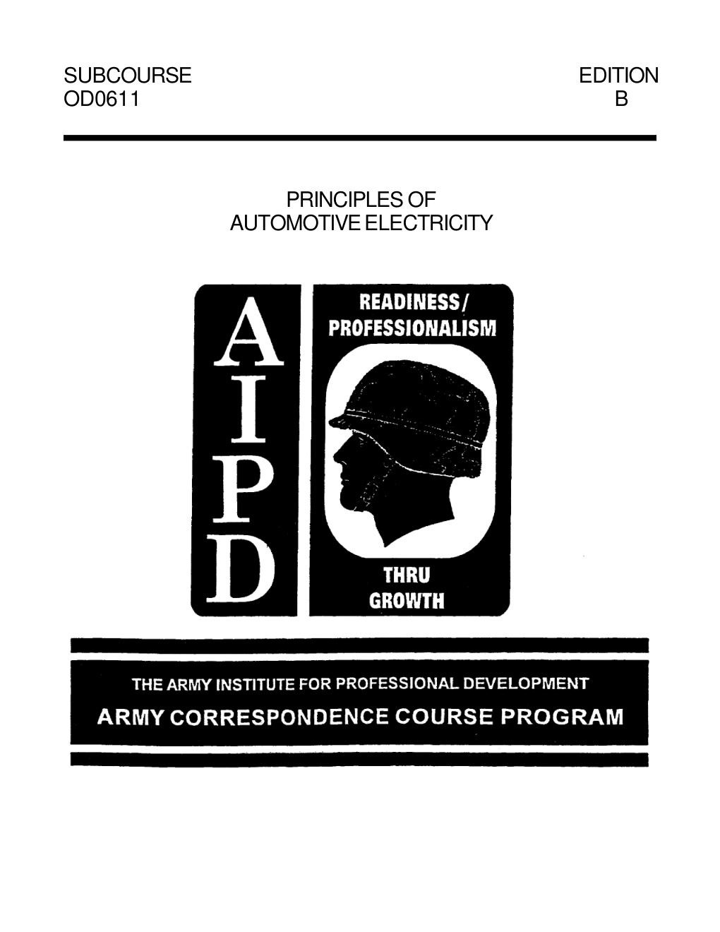 Première page de Service Manual Us Army Mechanic Course Principles Of Automotive Electricity Od0611