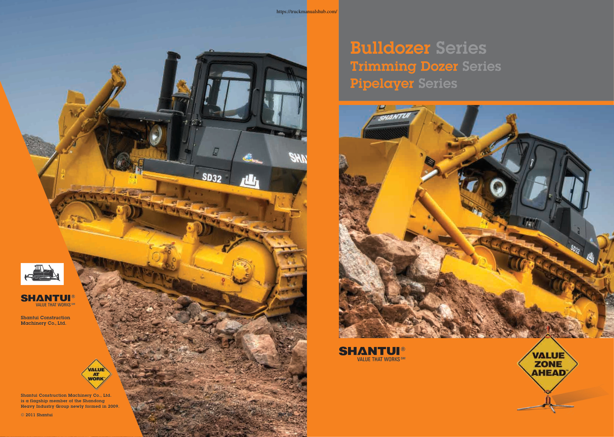 Première page de Shantui Bulldozers Brochure