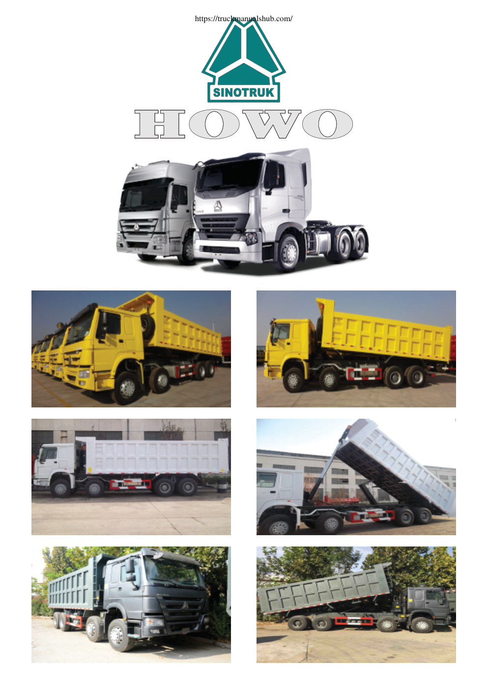 Première page de Sinotruk Howo 8 4 Dump Truck Technical Specifications