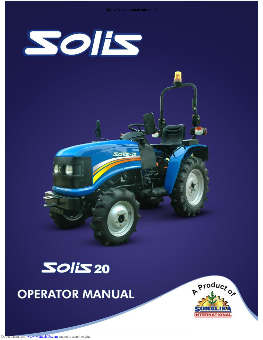 Première page de Solis 20 Operator s Manual