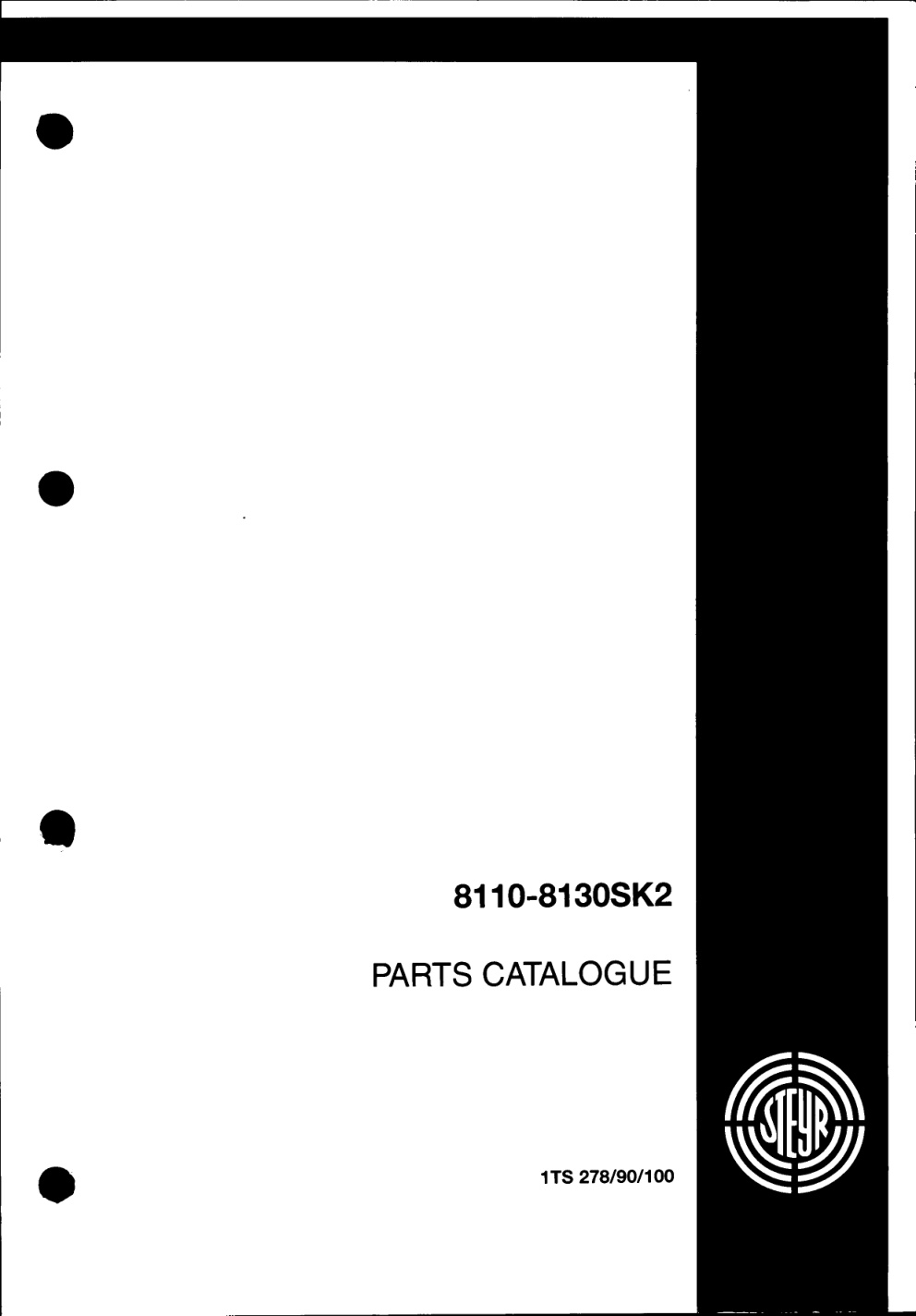 Première page de Steyr 8110 8130SK2 Spare Parts Catalogue Manual