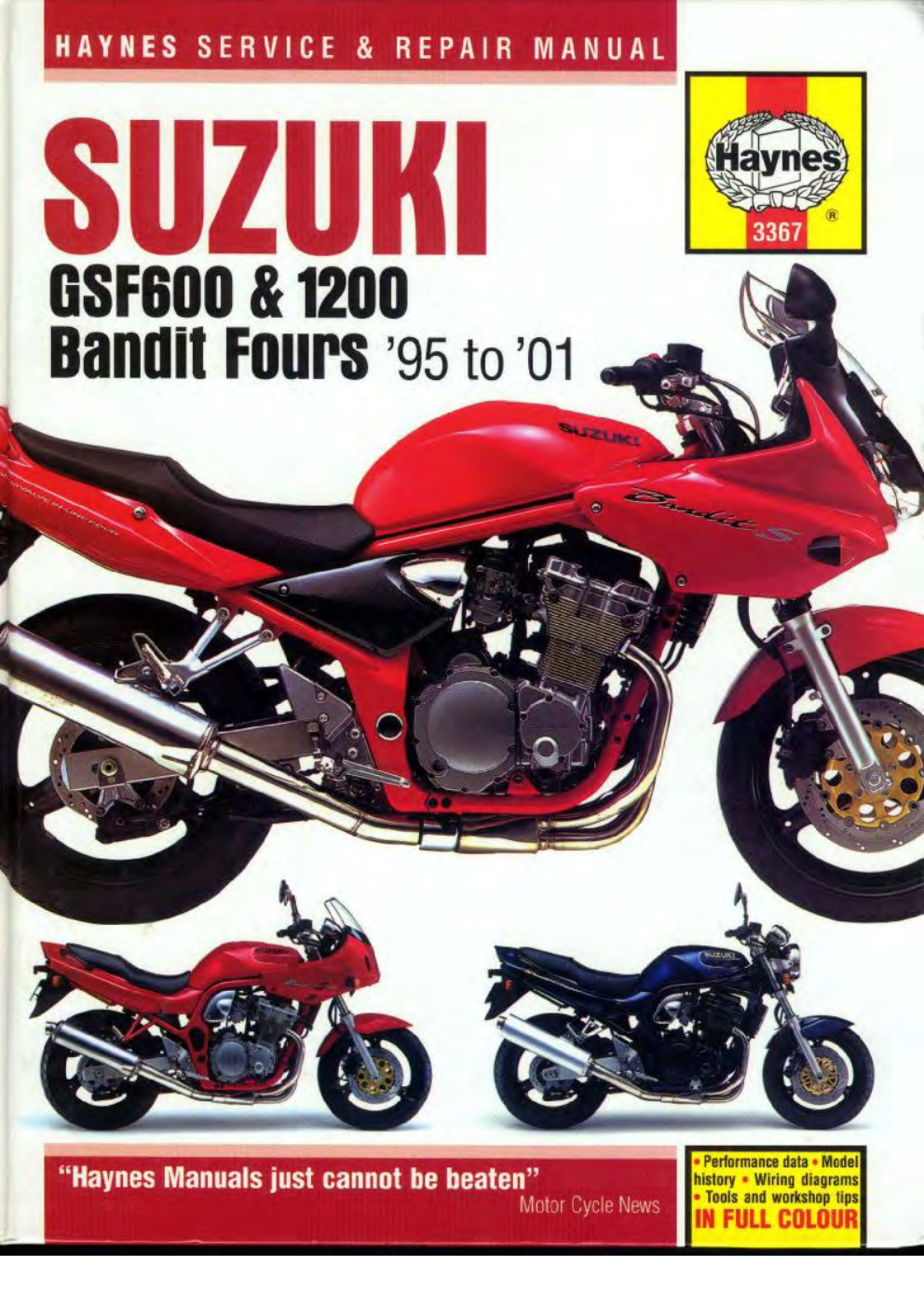 Première page de Suzuki Bandit Gsf600 Gsf600S Gsf1200 Gsf1200S 1995 2001 Haynes Service Manual Eng