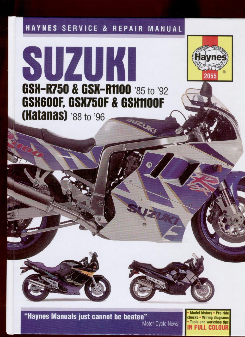 Première page de Suzuki GSX R750 1100 85 92 GSX 600 F 750 F 1100F 88 96 Haynes Service Manual ENG By Mosue