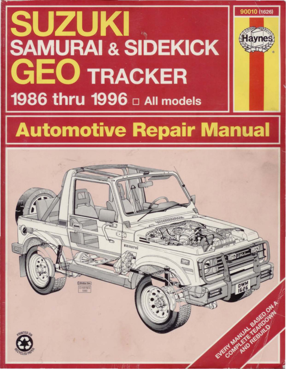 Première page de Suzuki Haynes service repair manual Samurai Vitara Sidekick 1986 1996