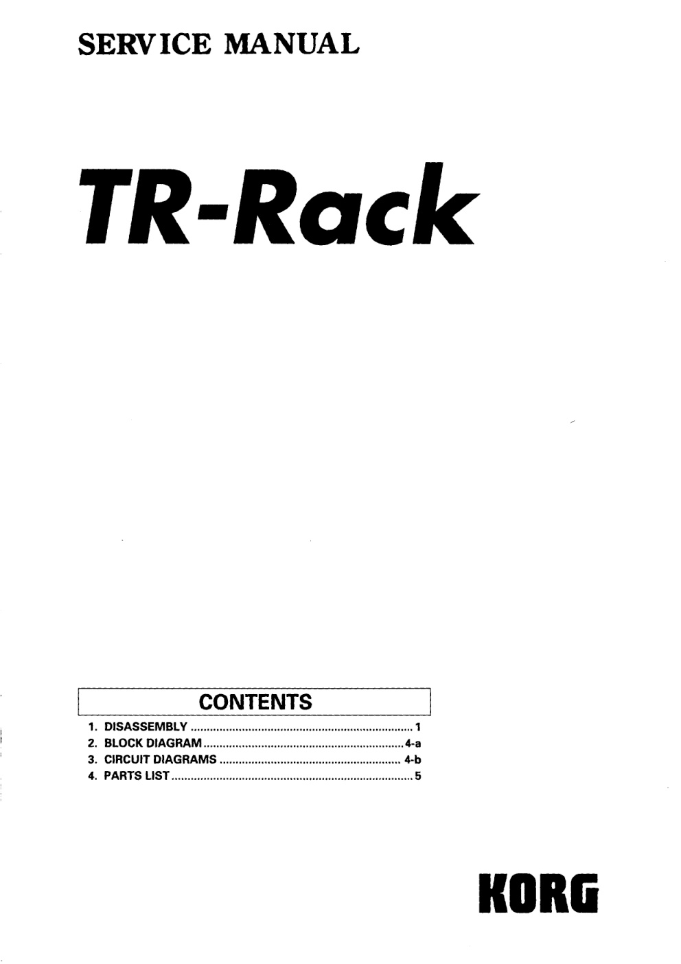 Première page de TR RACK SERVICE MANUAL ocr