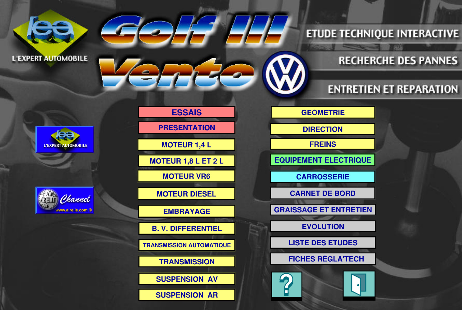 Première page de VW Golf III 92 SOMMAIRE