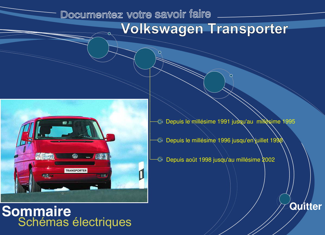 Première page de VW Transporter IV 90 02 schema