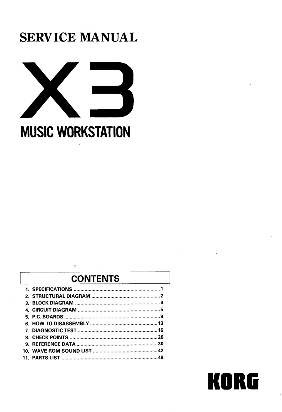 Première page de X3 SERVICE MANUAL ocr