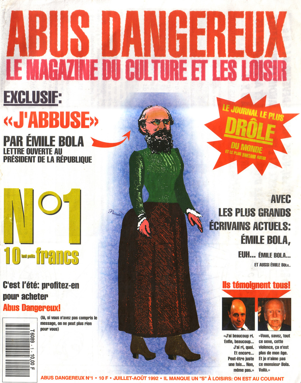 Première page de abusdangereux numero1