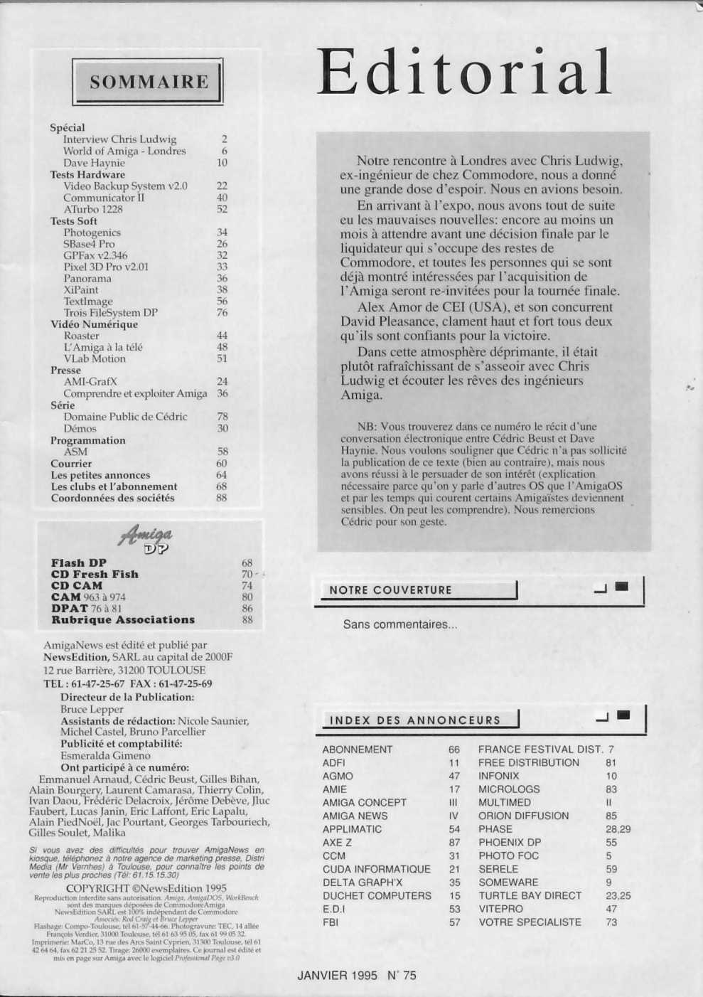 Première page de amiganews numero75