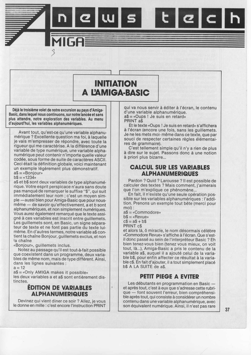 Première page de amiganewstech numero03