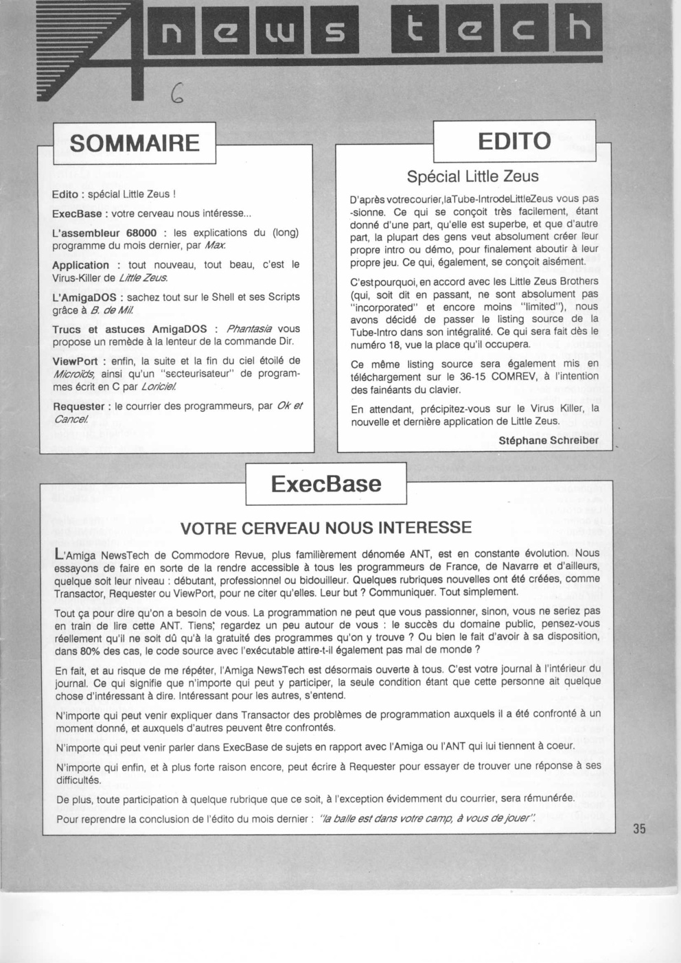 Première page de amiganewstech numero06