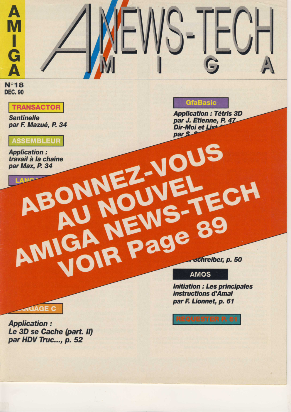 Première page de amiganewstech numero18