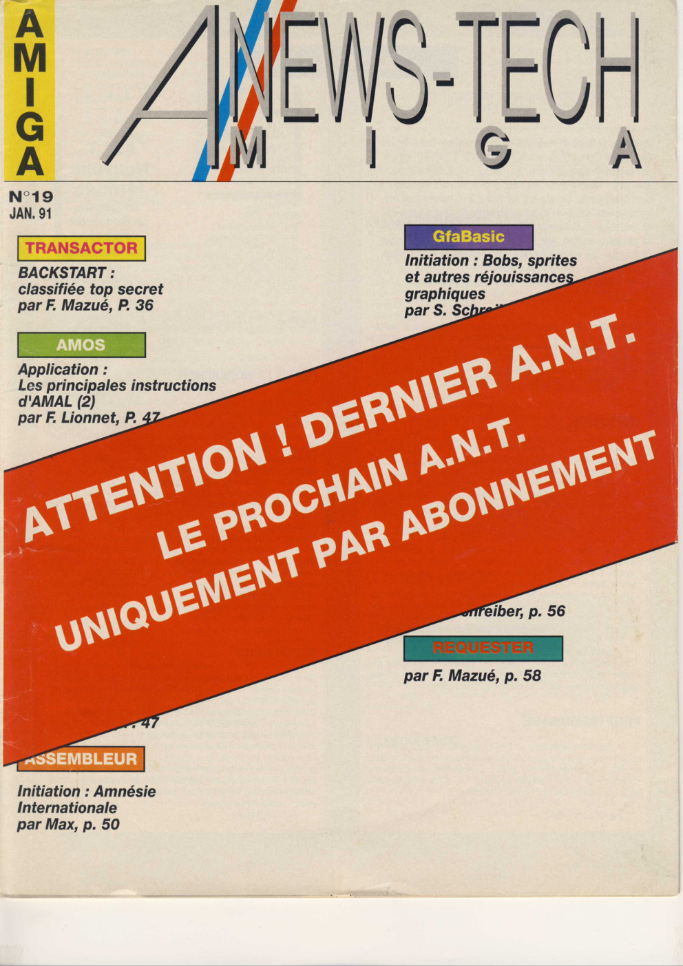 Première page de amiganewstech numero19