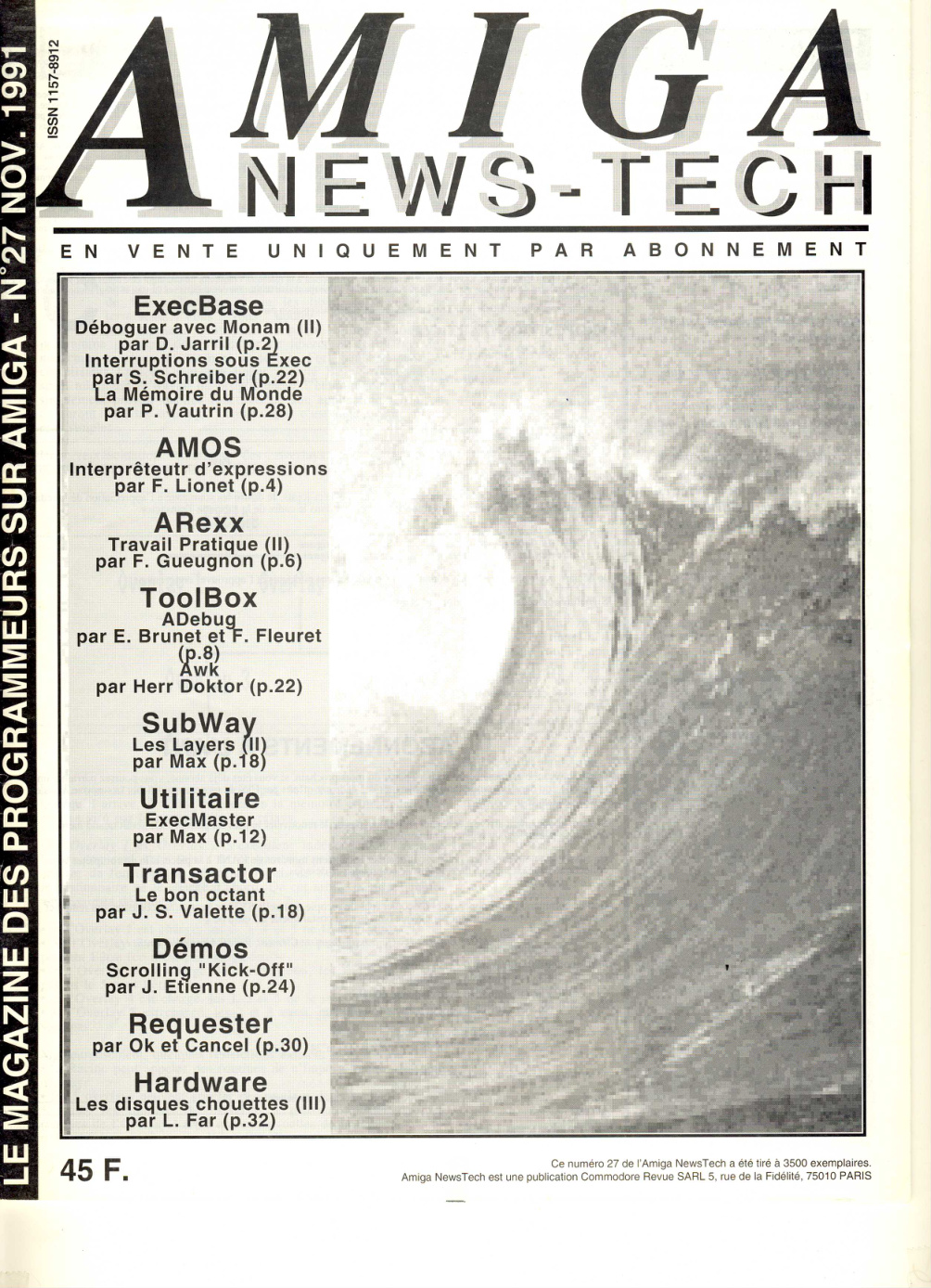 Première page de amiganewstech numero27