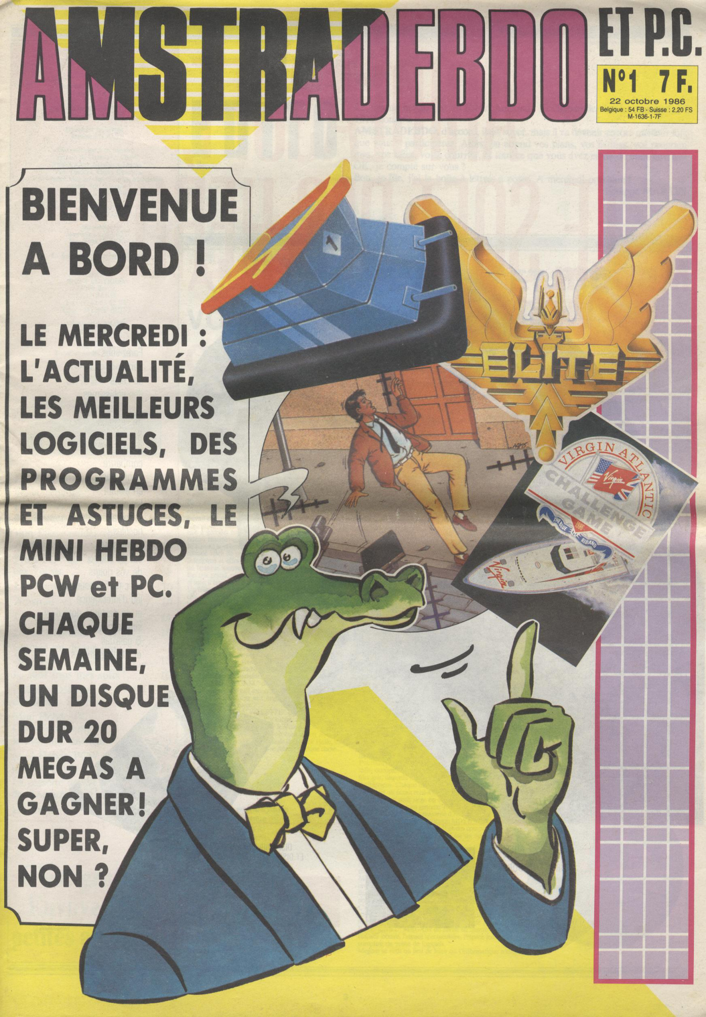 Première page de amstradhebdoetpc numero01