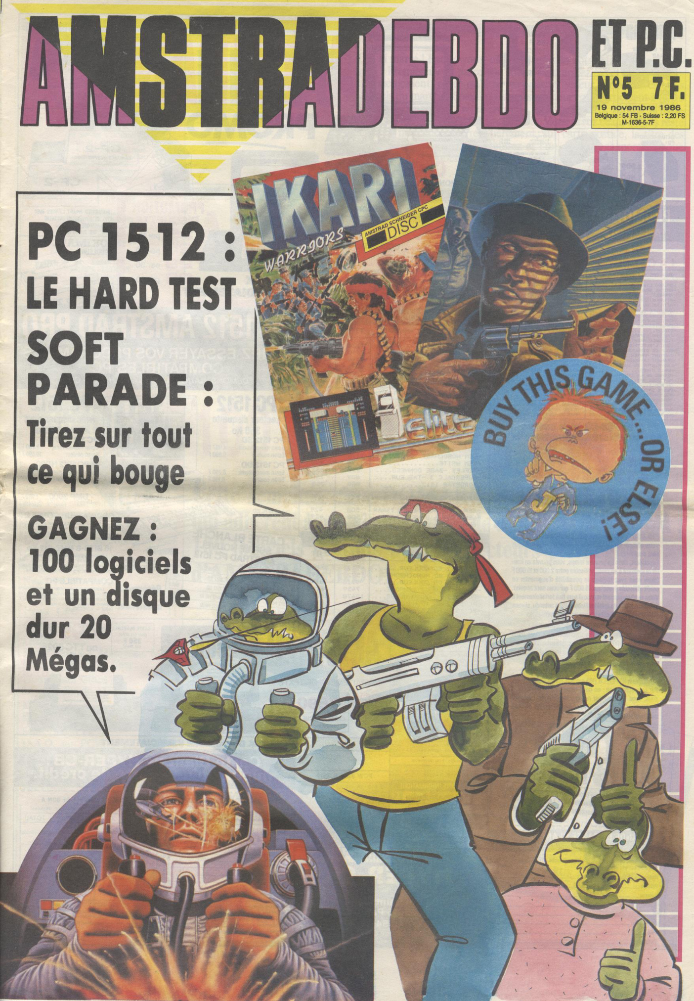 Première page de amstradhebdoetpc numero05