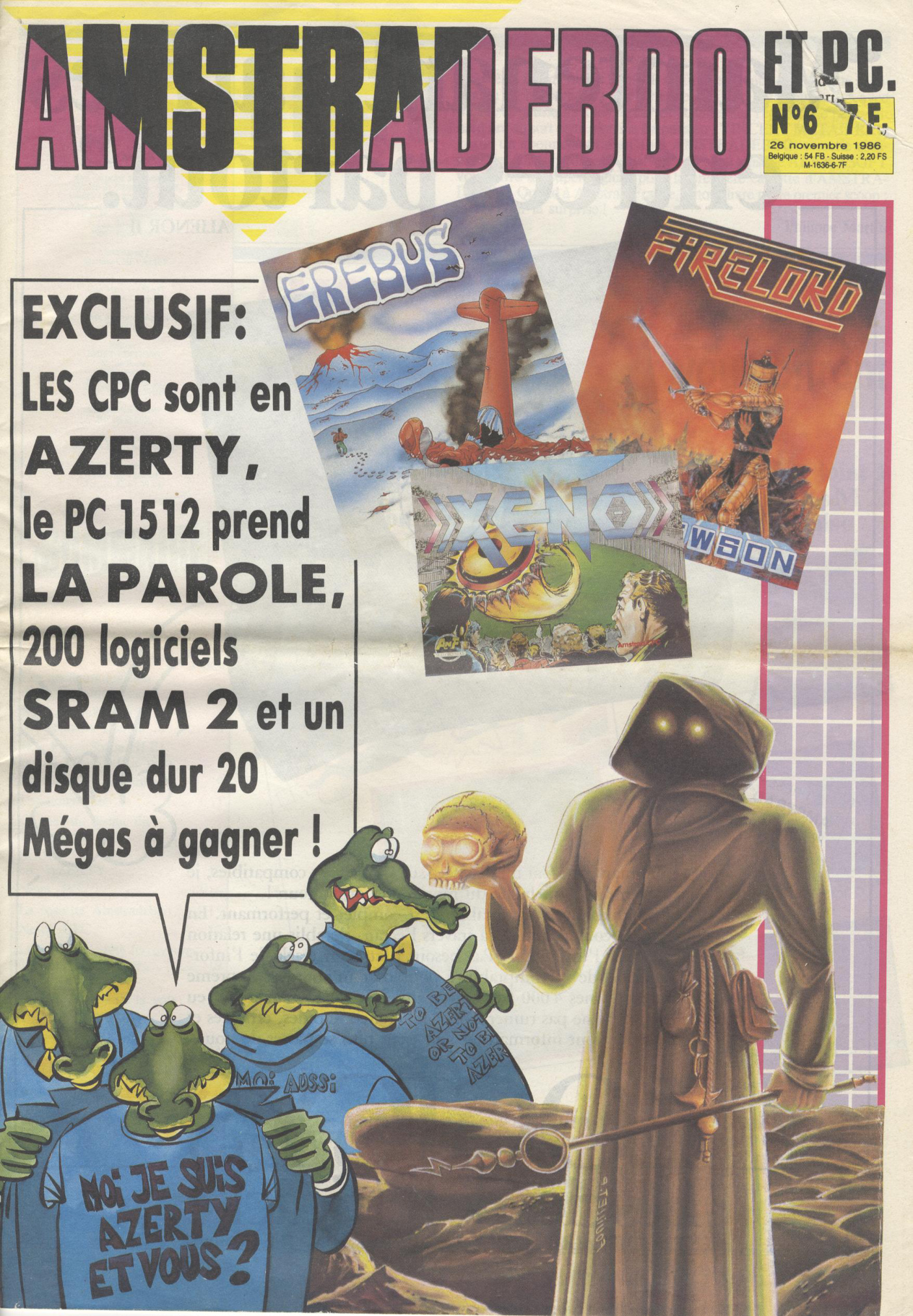 Première page de amstradhebdoetpc numero06