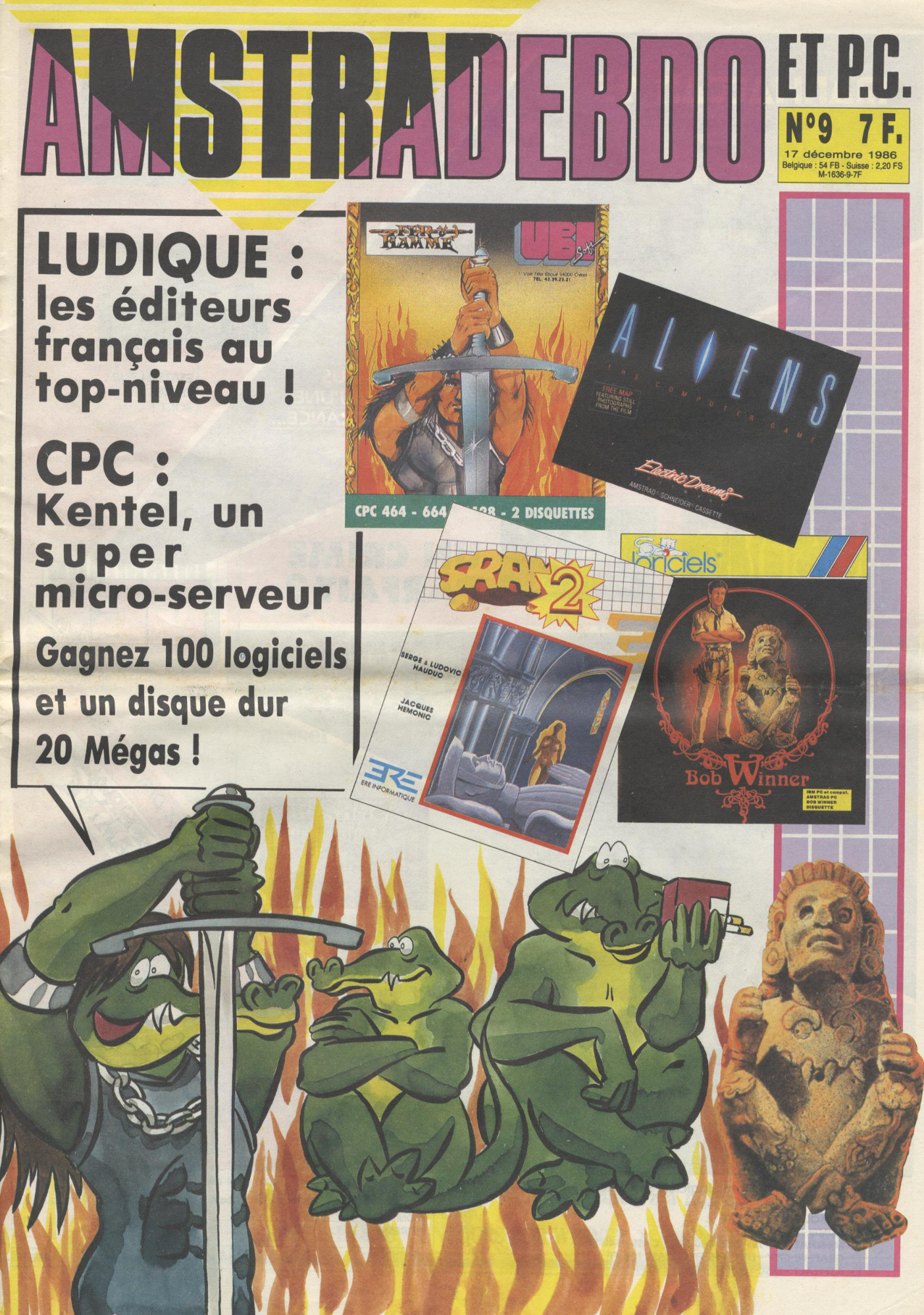 Première page de amstradhebdoetpc numero09