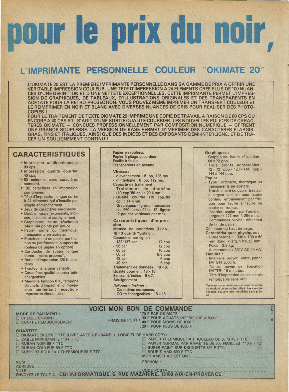Première page de amstradmagazine numero10
