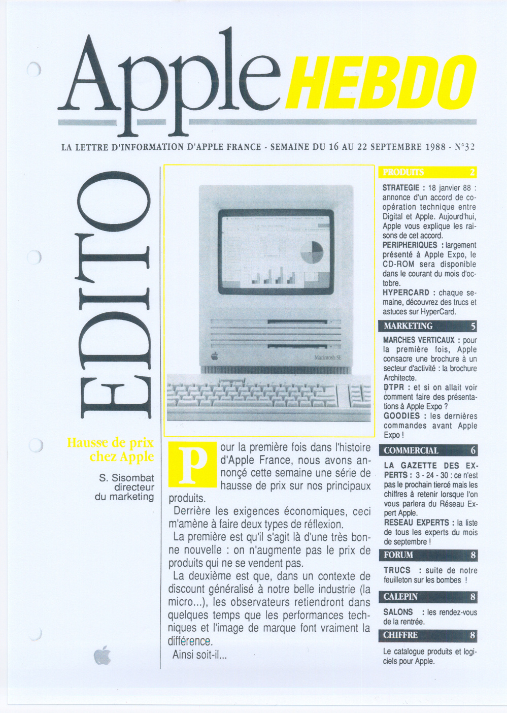 Première page de applehebdo numero32