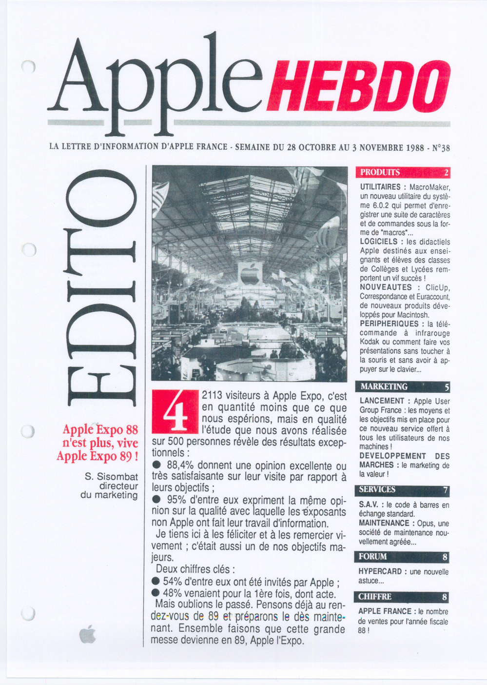 Première page de applehebdo numero38