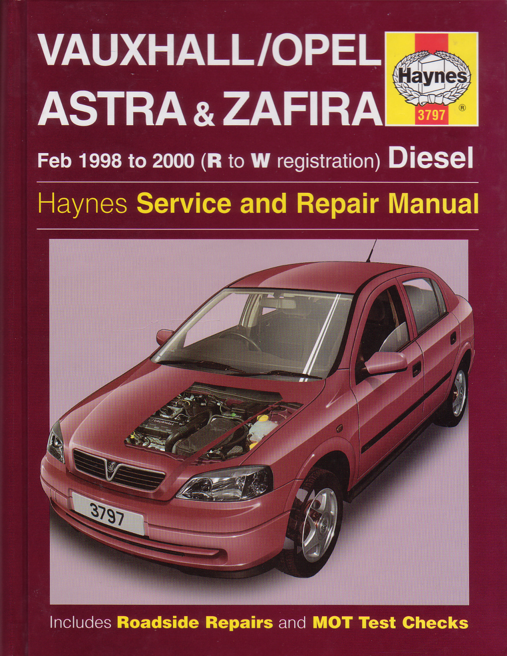 Première page de auto Haynes Publishing 2001 Vauxhall Opel Astra Zafira Feb 1998 to 2000 R to W registration Diesel Martynn Randall