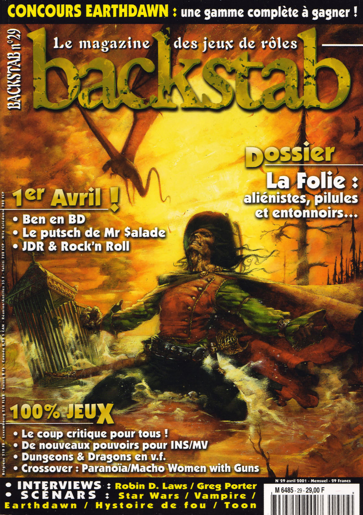 Première page de backstab numero29