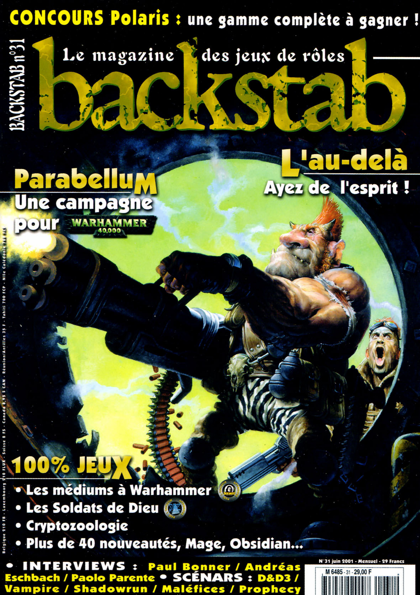 Première page de backstab numero31