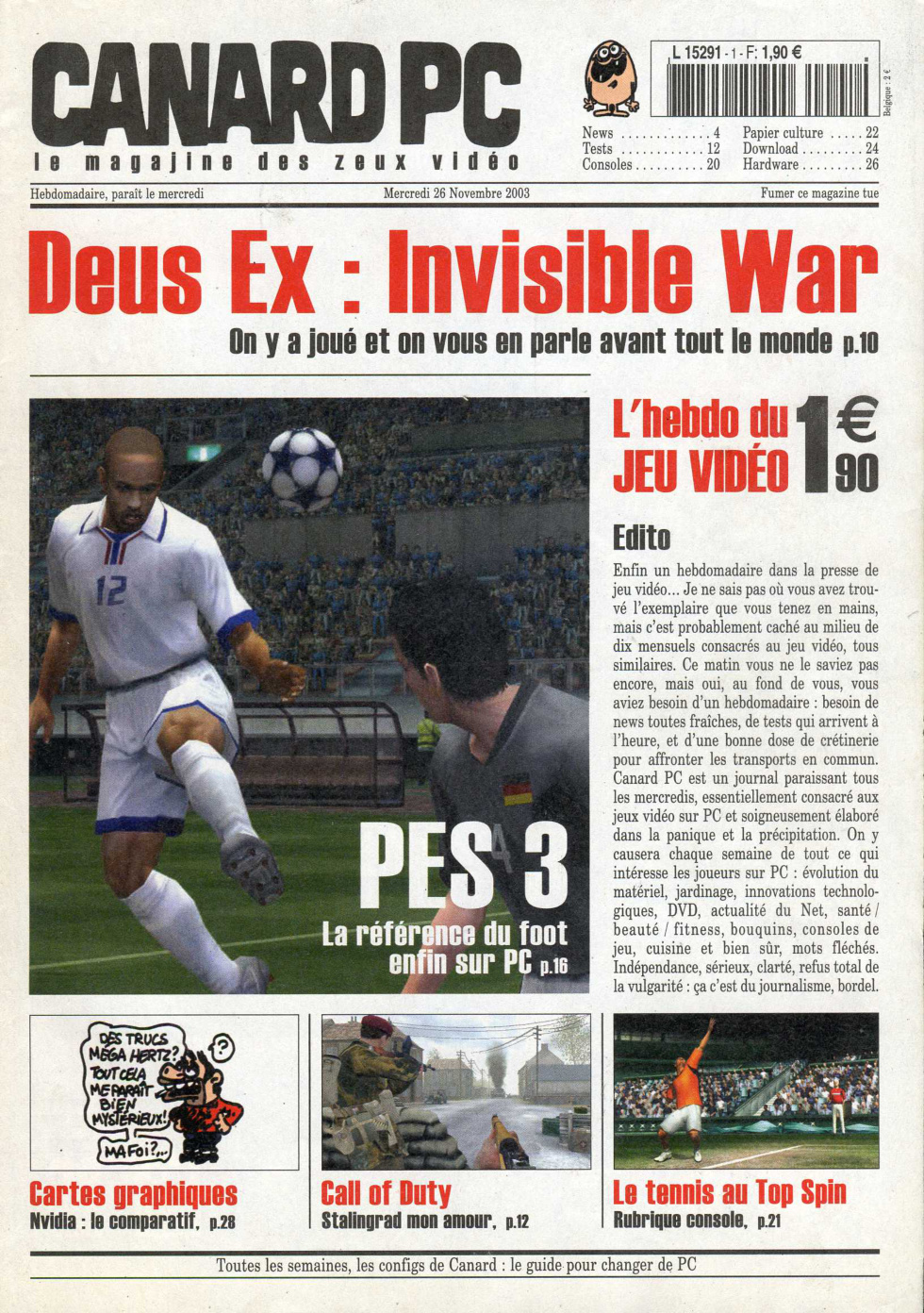Première page de canardpc numero001
