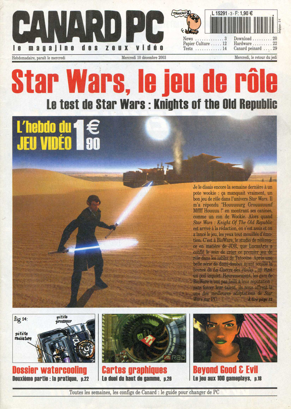 Première page de canardpc numero003