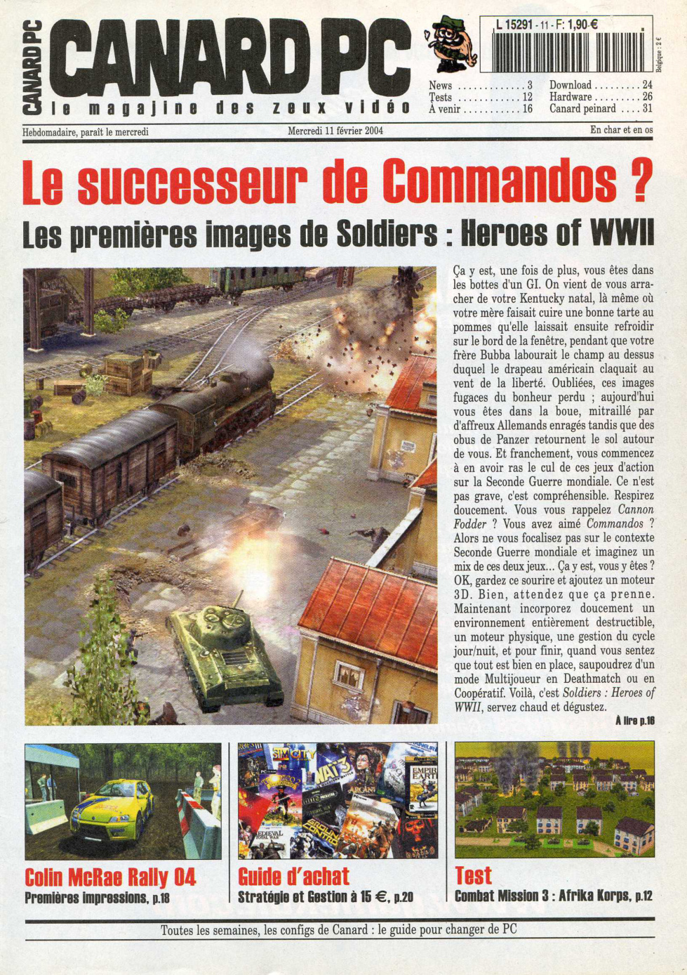 Première page de canardpc numero011