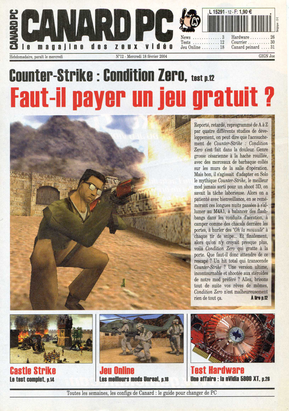 Première page de canardpc numero012