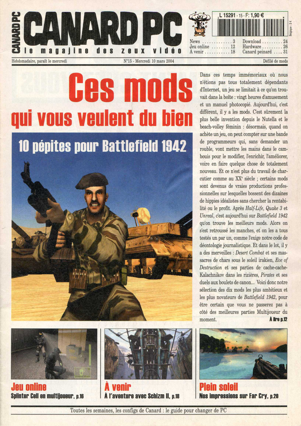 Première page de canardpc numero015