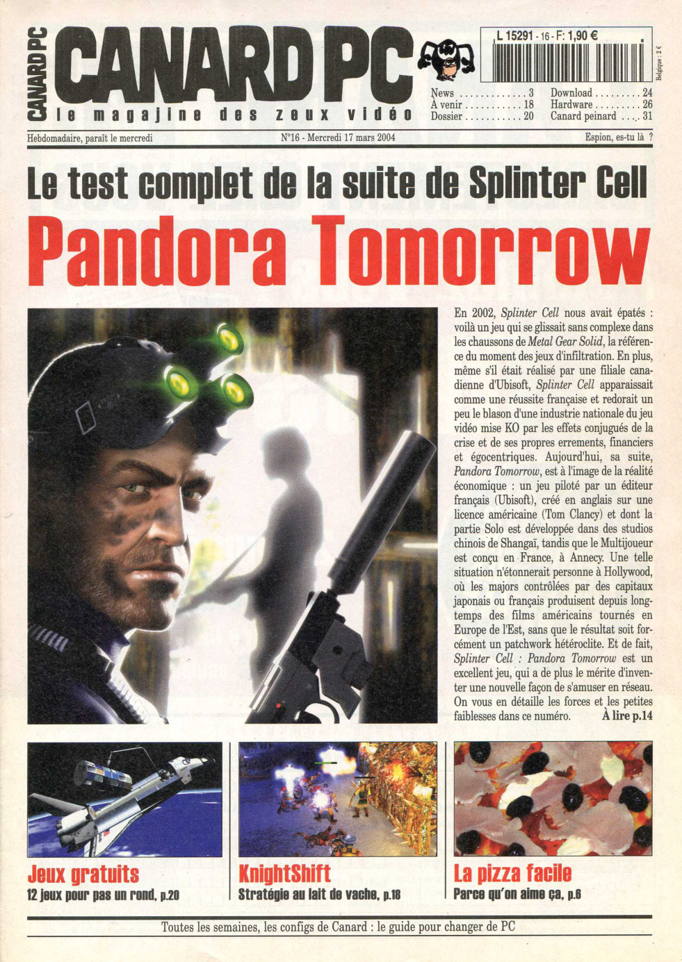 Première page de canardpc numero016