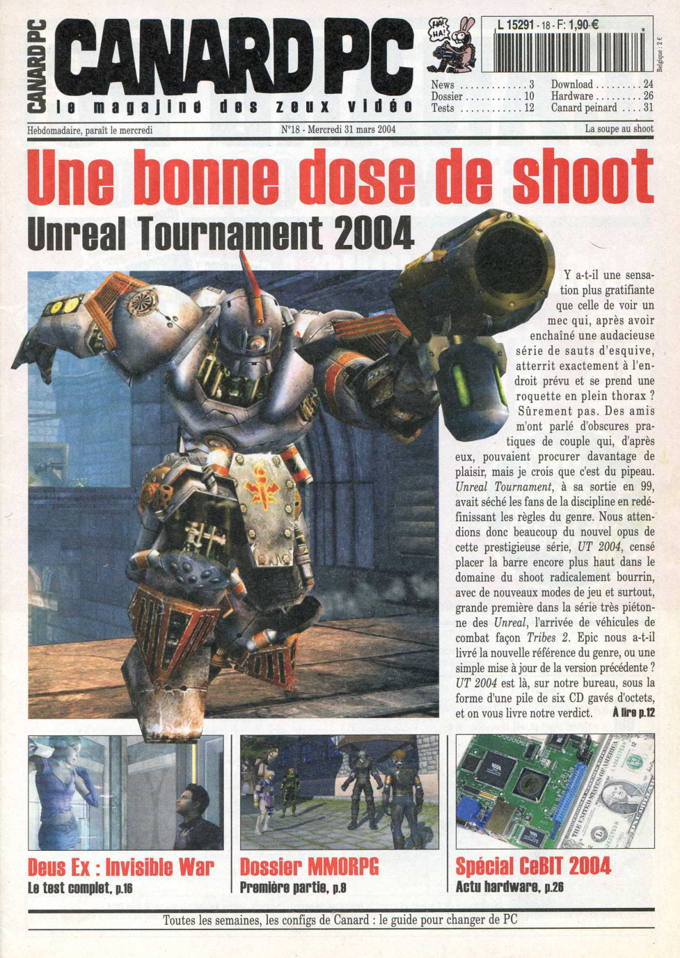 Première page de canardpc numero018