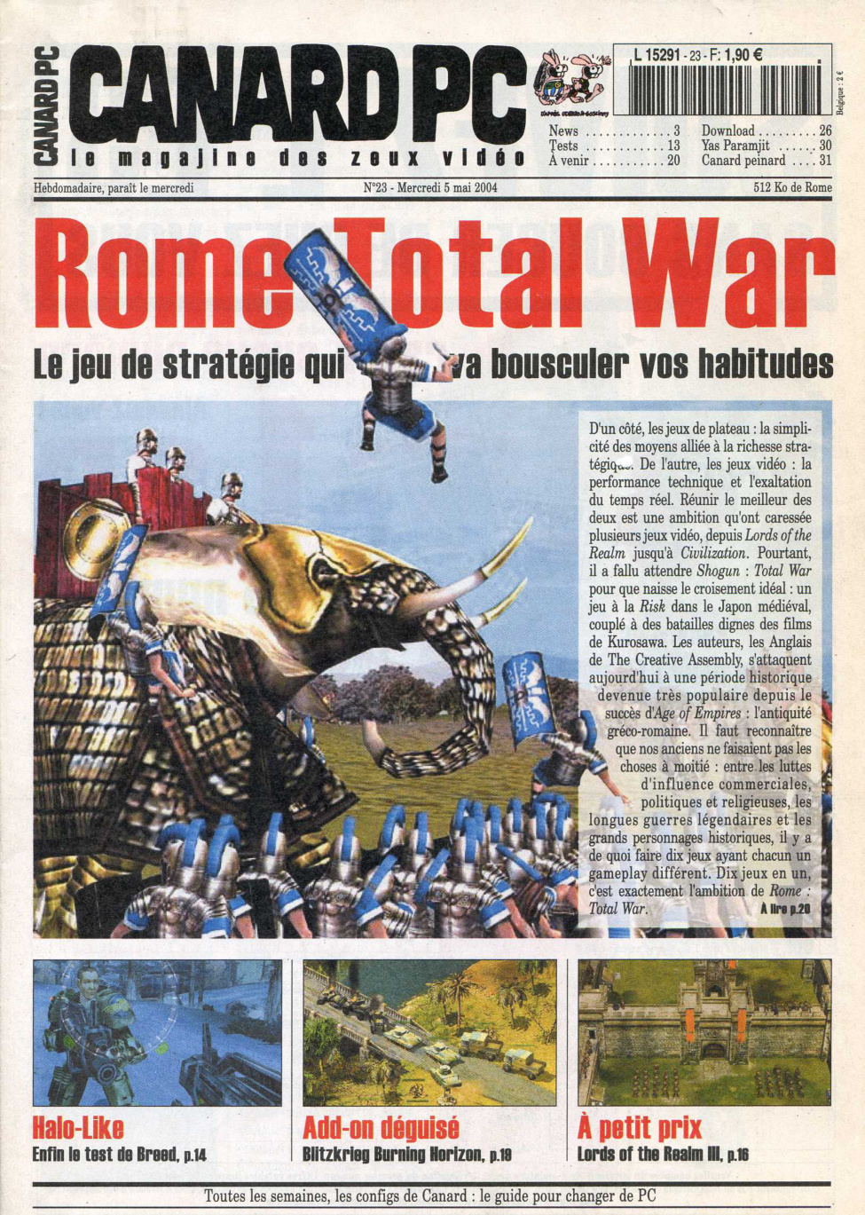 Première page de canardpc numero023