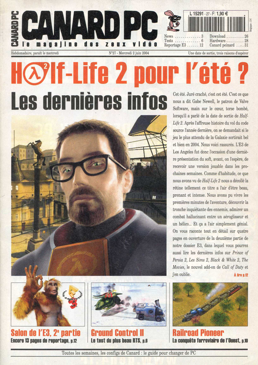 Première page de canardpc numero027