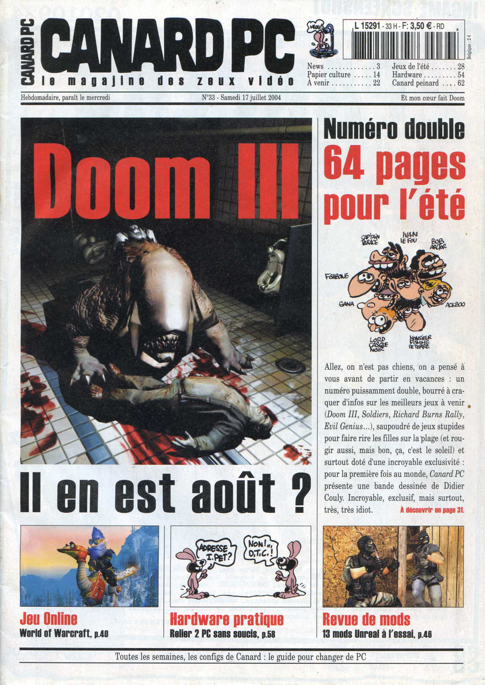 Première page de canardpc numero033