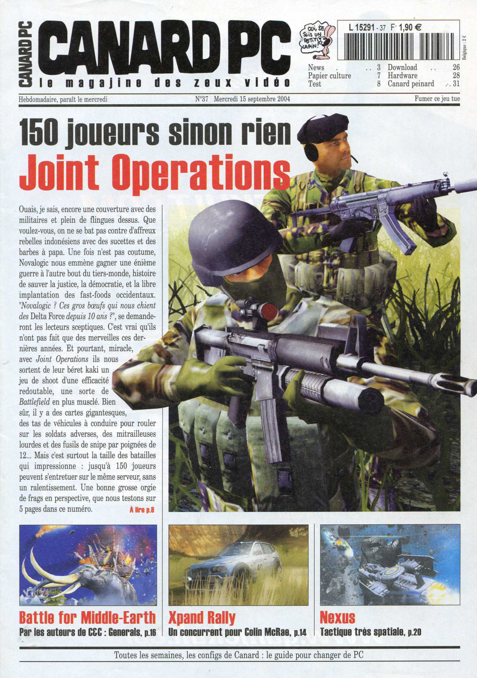 Première page de canardpc numero037