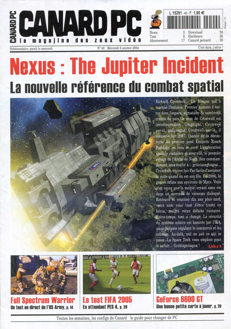 Première page de canardpc numero040