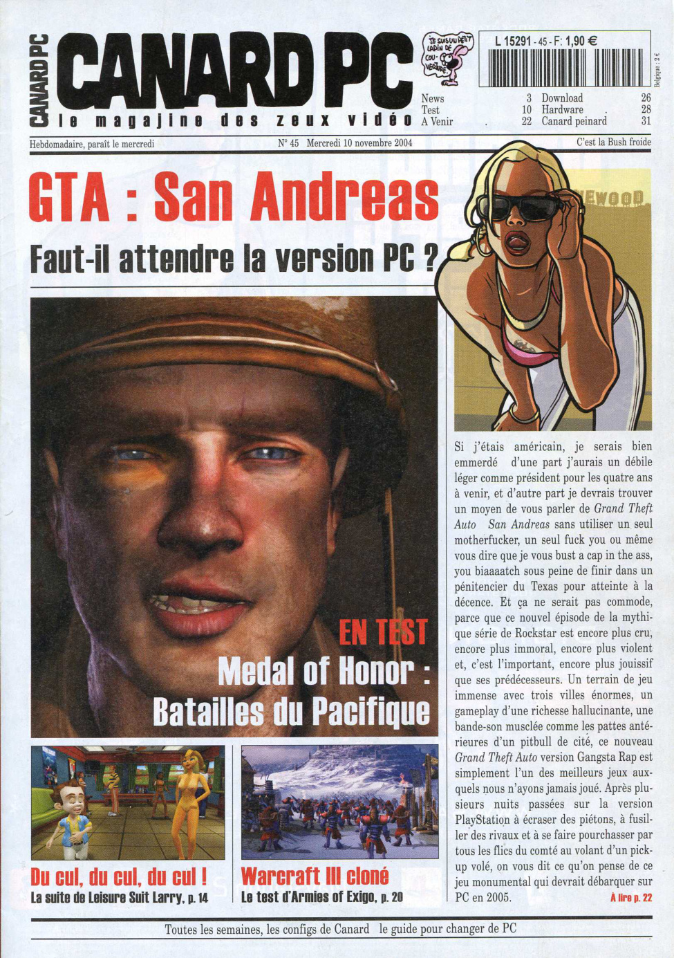 Première page de canardpc numero045