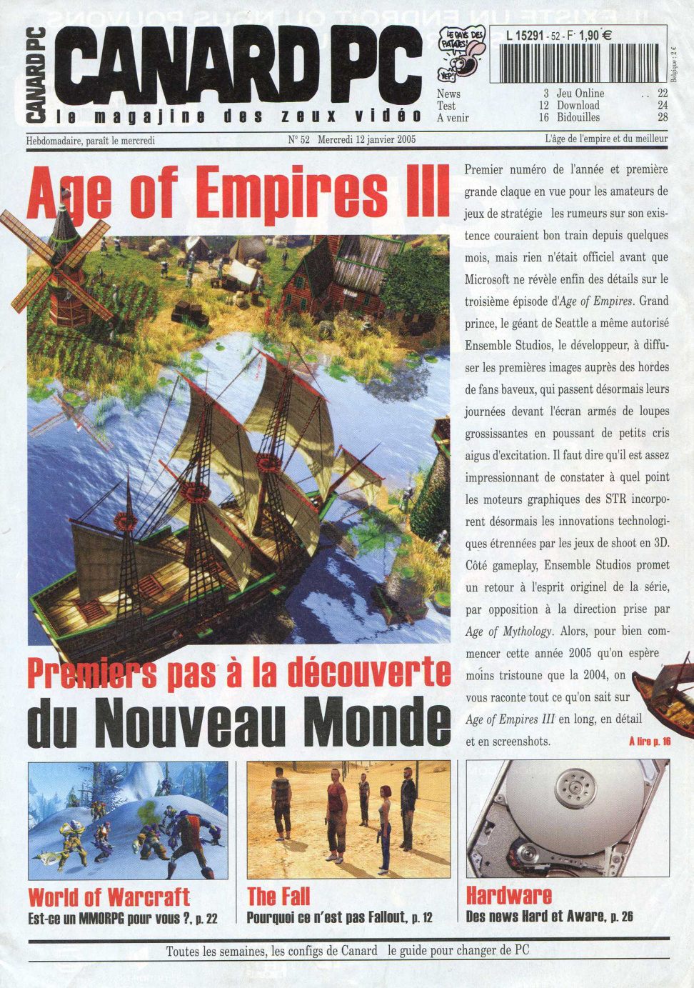 Première page de canardpc numero052