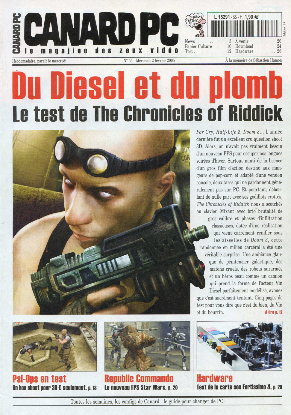 Première page de canardpc numero055