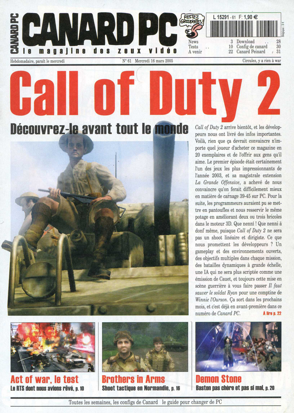 Première page de canardpc numero061